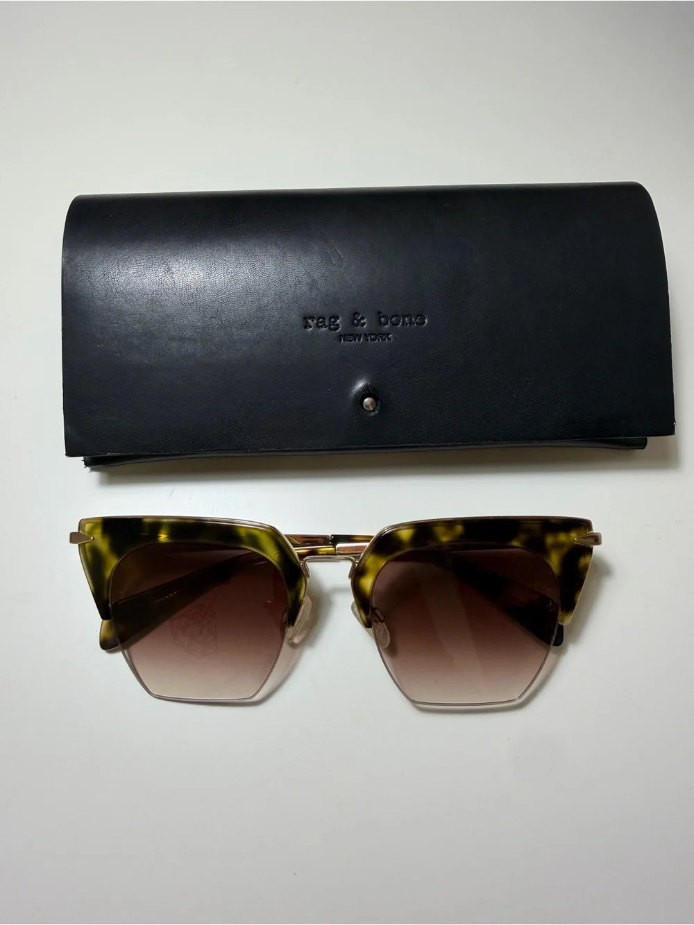 rag & bone Tortoiseshell and Gold Sunglasses